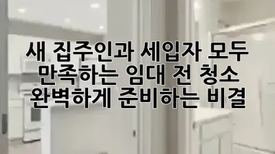 새 집주인과 세입자 모두 만족하는 임대 전 청소, 완벽하게 준비하는 비결 ✨